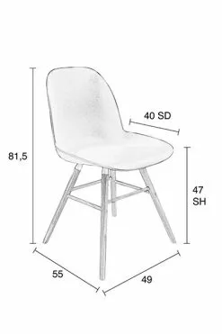 Zuiver Albert Kuip Stol 2stk Antrasitt -Bord Försäljningsbutik 1100292 10 crop 1 2 1 1