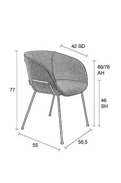 Zuiver Feston Stol M/armlener Brun 2stk -Bord Försäljningsbutik 1200147 13 crop