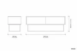 Woud Virka Lav Sort Eik -Bord Försäljningsbutik 120410 virka tv unit td