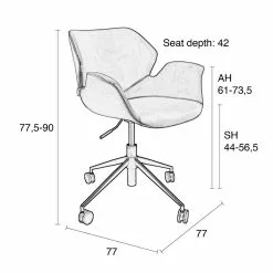Zuiver Nikki Kontorstol Brun -Bord Försäljningsbutik 1300005 10crop