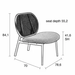 Zuiver Spike Hvilestol Natur / Rosa -Bord Försäljningsbutik 3100119 14crop 1