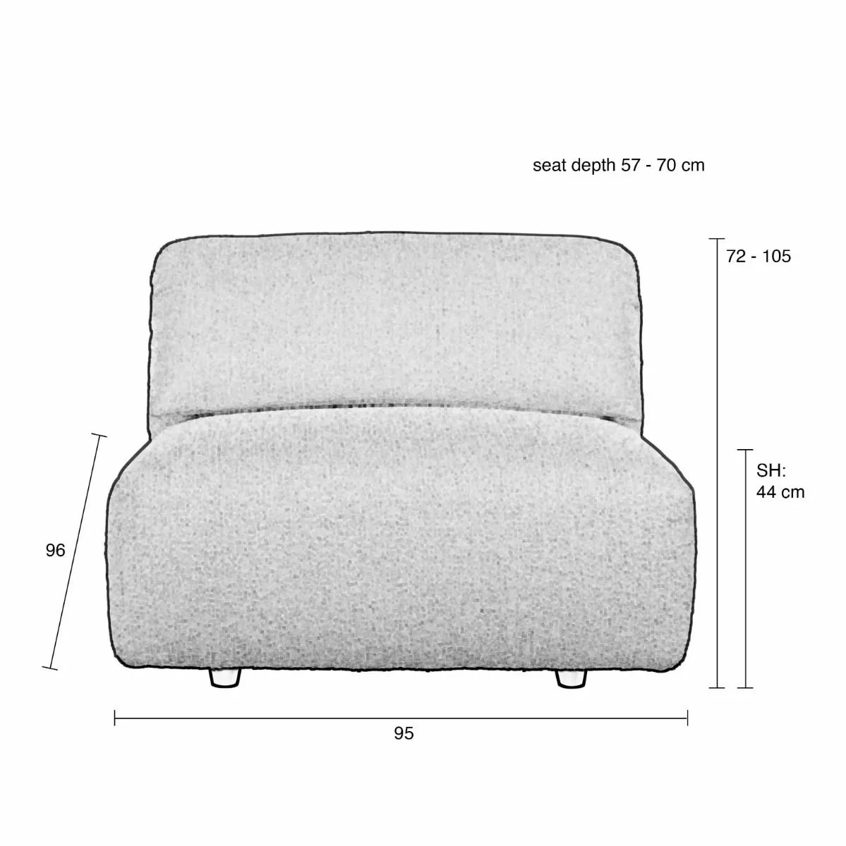 Zuiver "Love Seat" Lounge Stol/enkeltmodul Flere Farger 17 Zuiver "Love Seat" Lounge Stol/enkeltmodul Flere Farger - Bild 15