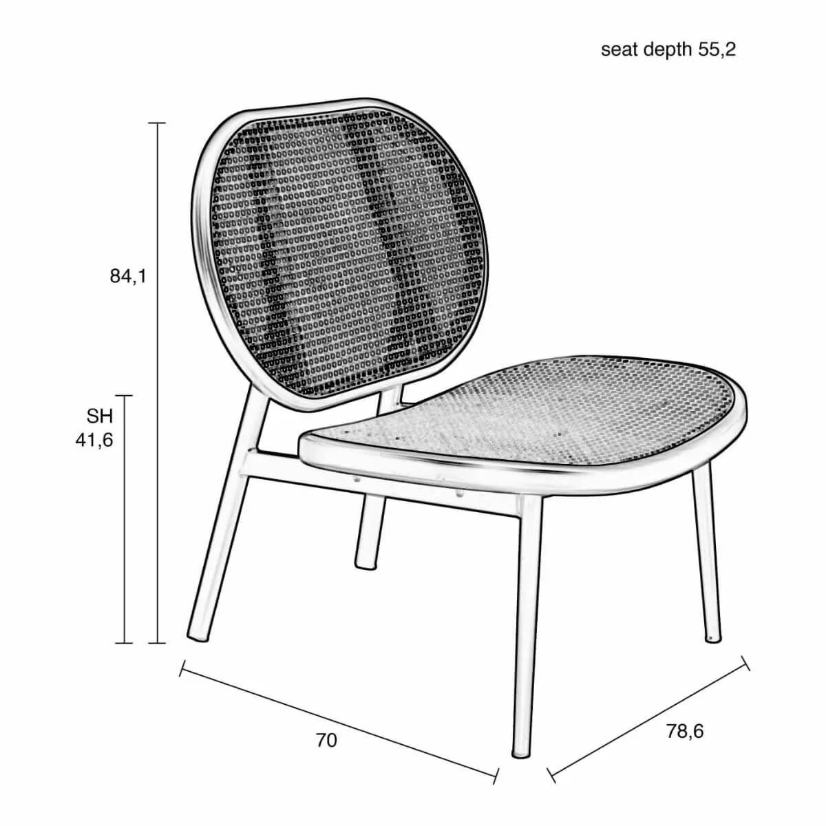 Zuiver Spike Hvilestol Natur / Webbing 18 Zuiver Spike Hvilestol Natur / Webbing - Bild 16