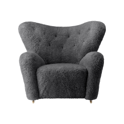 By Lassen The Tired Man Hvilestol Saueskinn Anthracite