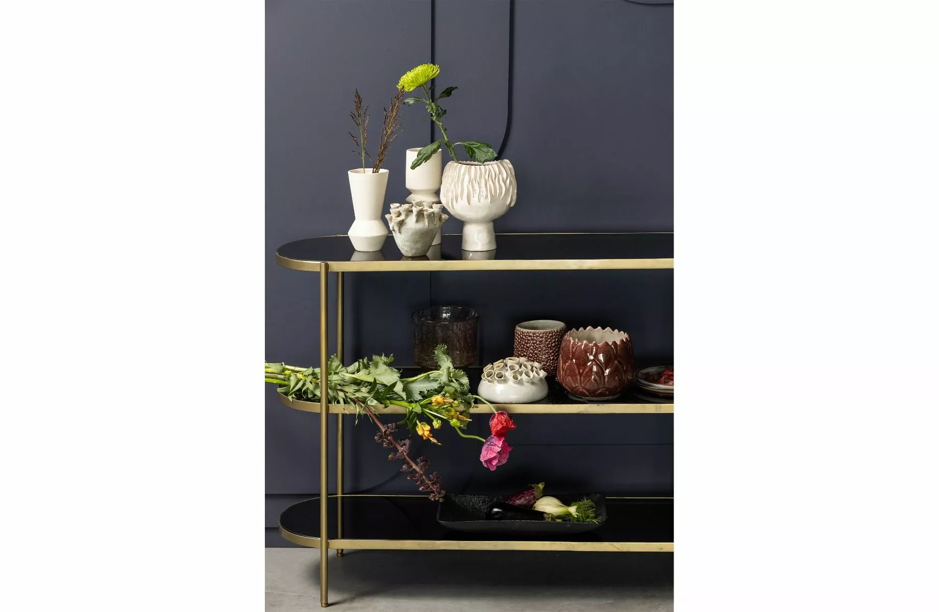 BePureHome Smokey Sidebord Metall/Glass Antikk Messing 4 BePureHome Smokey Sidebord Metall/Glass Antikk Messing - Bild 2