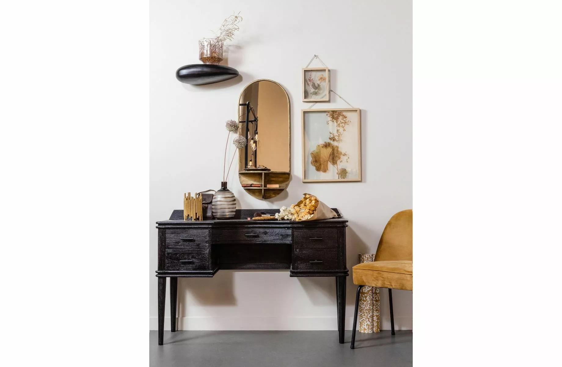 BePureHome Boudoir Sminkebord Acaciatre Sort 83x120x40 Cm 7 BePureHome Boudoir Sminkebord Acaciatre Sort 83x120x40 Cm - Bild 5