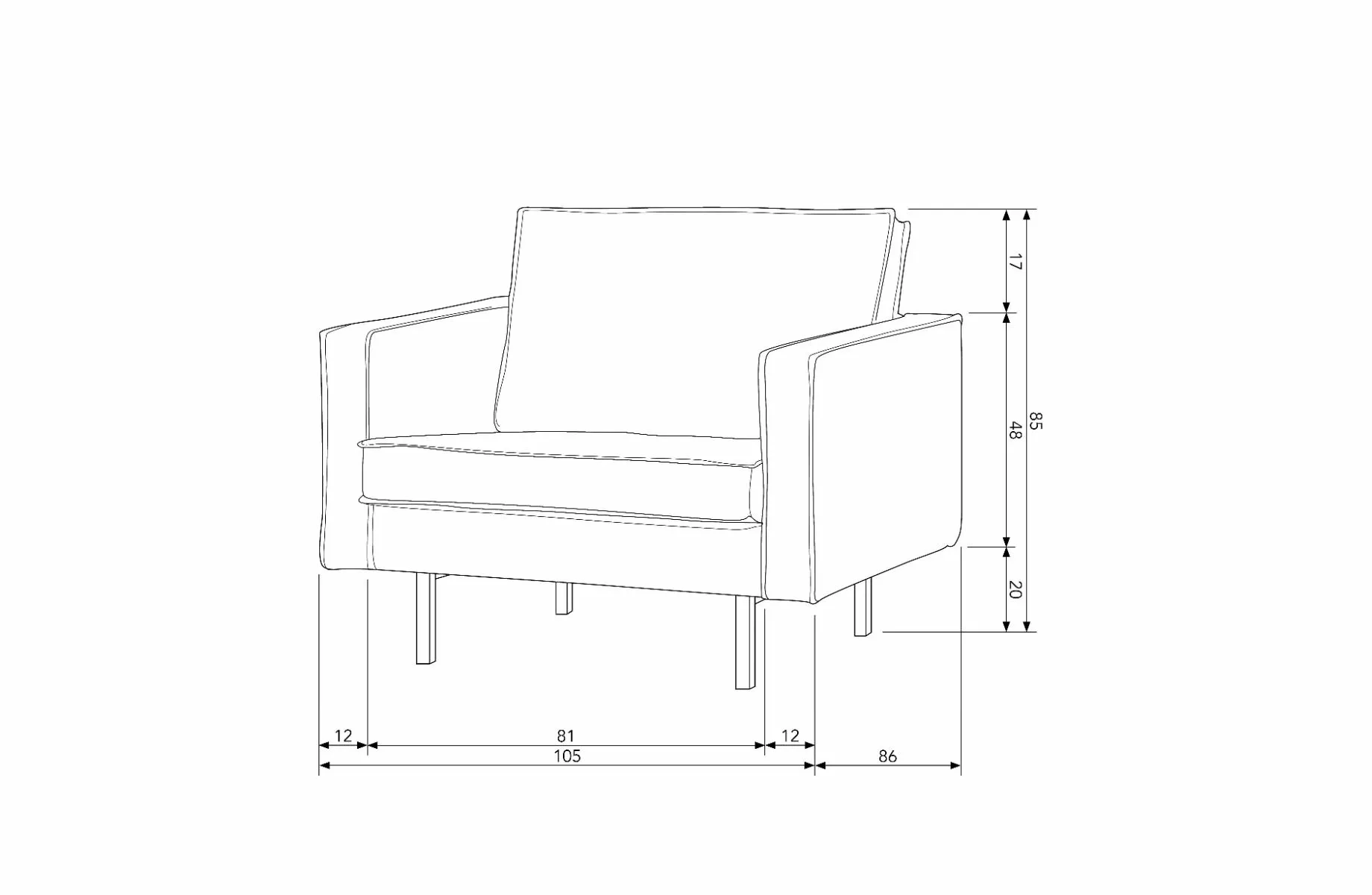 BePureHome Rodeo Hvilestol Bouclé Natur 12 BePureHome Rodeo Hvilestol Bouclé Natur - Bild 10