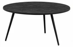 WOOOD Leo Sofabord Resirkulert Teak Sort Ø74 Cm