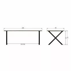 WOOOD Jimmy Spisebord Valnøttfiner X-ben 200x90 Cm -Bord Försäljningsbutik 8714713172474 50