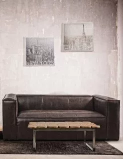 Bizzotto Dakota Sofa 3,5-seter Kunstskinn -Bord Försäljningsbutik 94159