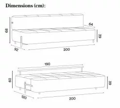 Northern Daybe Soffa Flervalg -Bord Försäljningsbutik daybedimensions