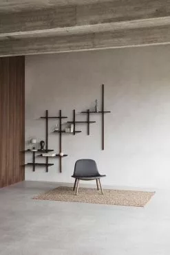 Eva Solo Abalone Lounge Stol Rökt Ek Med Svart Läder -Bord Försäljningsbutik es furniture 05