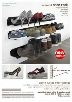 J-me Skohylla 700mm, Rostfritt Stål 10 J-me Skohylla 700mm, Rostfritt Stål -Bord Försäljningsbutik horizontal shoe black