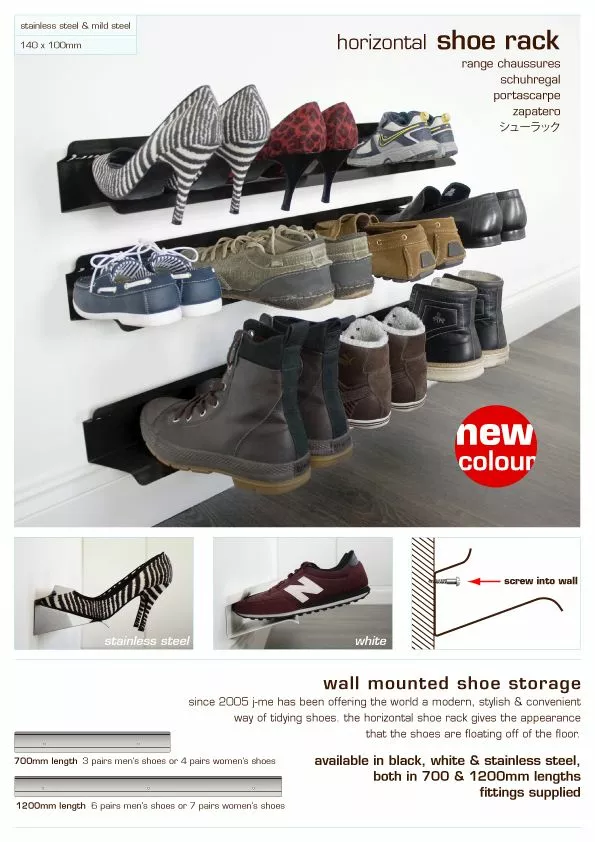 J-me Skohylla 700mm, Rostfritt Stål 5 J-me Skohylla 700mm, Rostfritt Stål - Bild 3