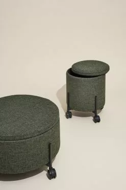 Hübsch Contain Puff M/hjul Ø42 -Bord Försäljningsbutik hubsch ss23 0144