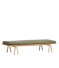 Woud Level Daybed Hvitpigmentert Eik Skinn Mosegrønn