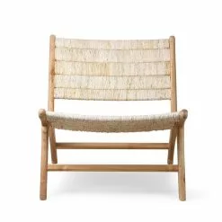 HKliving Lounge Stol Abaca/teak -Bord Försäljningsbutik mzm4794 a