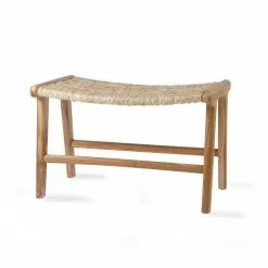 HKliving Lounge Ottoman Abaca/Teak -Bord Försäljningsbutik mzm4795 a 1