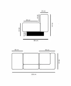 Njordec Utopia Modulsofa Midtdel Flere Farger -Bord Försäljningsbutik nj2102 ba85 utopia sofa module dimensioner kopi 9
