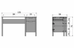 WOOOD Jade-skrivbord Vitt, Borstat -Bord Försäljningsbutik product large 8714713035816 4