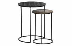 WOOOD Set Med 2 Tate Sidobord Metall Mörkbrun / Antik Mässing