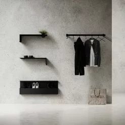 NICHBA Skohylle 100 Cm Sort -Bord Försäljningsbutik thumbnail 51 1