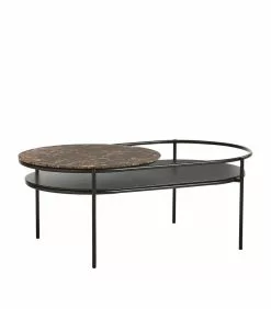 Woud Verde Coffee Table Brown Marble Top